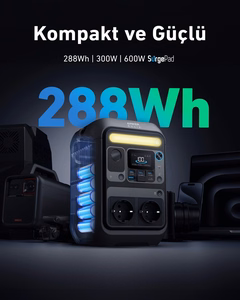 Anker SOLIX C300X nešiojama elektrinė, ličio geležies fosfato (LiFePO4) akumuliatorius, 90000 mAh