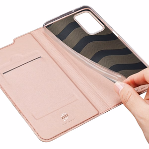 Dux Ducis Skin Pro knygos tipo dėklas Samsung Galaxy A03s rožinis