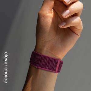 Crong Nylon sportinis Apple Watch dirželis, 38/40/41/42 mm, „Magenta Fusion“
