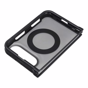 Juodas Forcell F-Protect 4sD-i Smoke Hybrid Kickstand Premium dėklas iPhone Duo, suderinamas su MagSafe