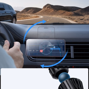 Belaidis automobilinis įkroviklis-laikiklis Joyroom (JR-ZS240 Pro) Magnetic (MagSafe 15W) tvirtinamas ant ventiliacijos grotelių juodas