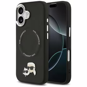 Karl Lagerfeld Karl & Choupette Smeigtukai Magnetinis dėklas telefonui iPhone 17 - juoda
