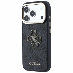 GUESS GUE005482 (PU FW Resin Logo) dėklas, skirtas iPhone 18 Pro Max / 17 Pro Max, spalva – juoda