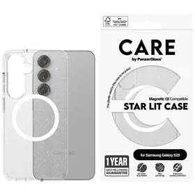 CARE by PanzerGlass Flagship Urban Combat Starlight White QI dėklas Samsung Galaxy S25 - skaidrus