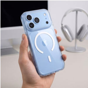 Tech-Protect MagPeak MagSafe CC dėklas, skirtas iPhone 18 Pro / 17 Pro, skaidrus