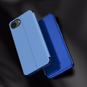 Clear View dėklas iPhone 16e atverčiamas dangtelis - mėlynas