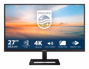Philips 1000 series 27E1N1800AE/00 monitorius 68,6 cm (27") 3840 x 2160 pikselių 4K Ultra HD LED juodas