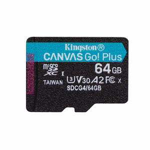 Kingston atminties kortelė 64GB microSDXC Canvas Go Plus Gen4 200MB/s A2 U3 V30