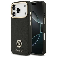 Guess Grūdėtas Strass Logotipas Magnetinis dėklas telefonui iPhone 17 Pro - juodas
