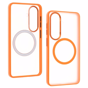 Liavec Soft Dėklas Metal Frame for Samsung Galaxy S26 Plus oranžinis