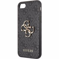 Guess GUHCI84GMGGR iPhone 7/8/SE 2020/2022 pilkas/pilkas kietas dėklas 4G Didelis Metalinis Logotipas