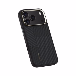 Benks Montage magnetinis Armor Pro Kevlar dėklas su metaliniu rėmeliu 600D+1500D (MA70) Iphone 17 Pro Max telefonui juodas (su fotoaparato valdymo mygtuku)