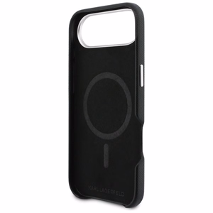 Karl Lagerfeld Karl & Choupette Head Pins Saffiano MagSafe Dėklas for iPhone Air - juodas