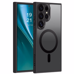 Etteri matinis magnetinis dėklas telefonui Samsung Galaxy S24 Ultra juodas