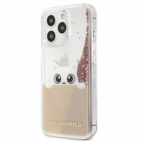 KARL LAGERFELD KLHCP13LPABGNU IPHONE 13 PRO / 13 6.1 "rožinis / rožinis dėklas PEEK A BOO LIQUID GLITTER