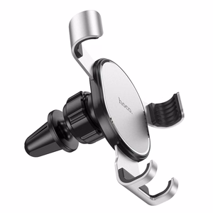 HOCO gravitacinis automobilinis laikiklis oro angai CA56 PLUS metalinis šarvas sidabrinis