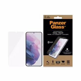 PanzerGlass E2E Microfracture antibakterinis stiklas Samsung Galaxy S22 - su juodu rėmeliu