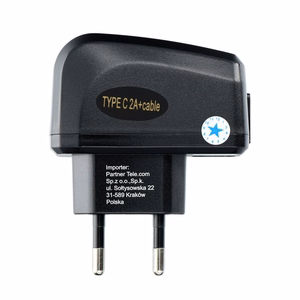 Įkroviklis Blue Star (TFK-TC-1095B) + laidas "USB-C (Type-C)" 2A (10W) juodas