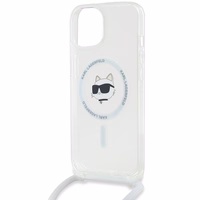 Karl Lagerfeld IML Choupette Head & Cord Magnetinis dėklas iPhone 14 / 13 / 15 - skaidrus