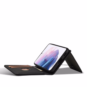 Magnetinis kortelių dėklas Samsung Galaxy S22 + (S22 Plus) piniginė kortelių laikiklis juodas