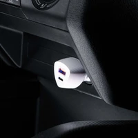 FORCELL F-ENERGY Carbon CC50-1A1C automobilinis įkroviklis Type C + USB A PD QC3.0 3A 38W baltas