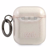 Karl Lagerfeld Glitter Karl's Head dėklas AirPods 1/2 - auksinis