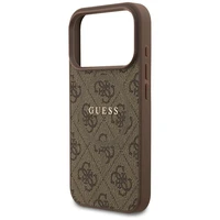 GUESS dėklas telefonui (m) IPHONE 17 Pro suderinamas su MagSafe PU 4G Ring Classic Logo - rudas