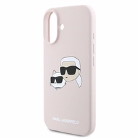 Karl Lagerfeld silikoninis dėklas telefonui Nauble Heads Print Magnetinis iPhone 16 Plus - rožinis