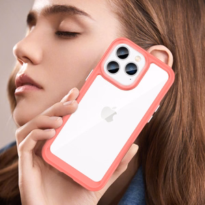 Outer Space dėklas iPhone 14 Pro Max kietas dangtelis su geliniu rėmeliu raudona