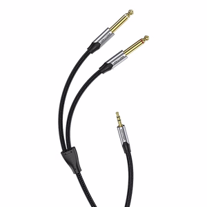 Garso kabelis mini lizdas 3.5mm į 2x lizdas 6.35mm kištukas Vention BARHK 8m