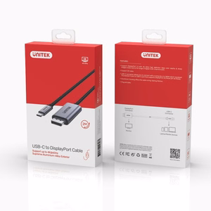 UNITEK V1409A kabelio jungtis USB-C DisplayPort Juodas, Pilkas