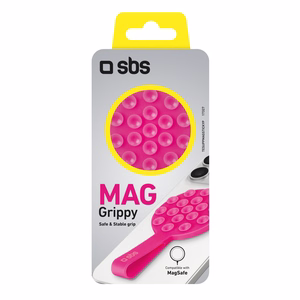 SBS MAG Grippy MagSafe suderinamas laikiklis su siurbtuku ir ausele - rožinis