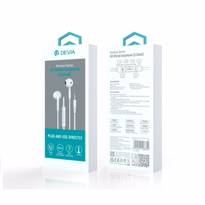 Devia laidinės ausinės Kintone A3 jack 3,5mm baltos