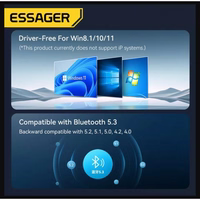 Adapteris Essager "Bei" juodas (USB / Bluetooth 5.3)
