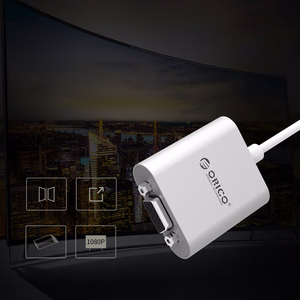 Orico PTAV adapteris USB-C–VGA ir 3,5 mm, „Full HD“, 0,15 m – sidabro spalvos