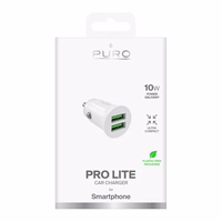 Puro Pro Lite automobilinis įkroviklis 2x USB-A 10W - baltas