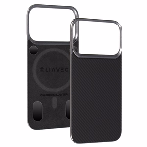Liavec Carbon Layer Magsafe Aramid Fiber dėklas skirtas Iphone 17 Pro juodas