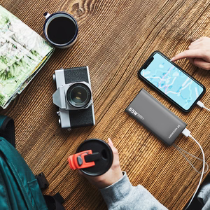 Išorinė baterija Wozinsky K65+ 65W 30000mAh 2x USB-C, 1x USB-A 65W - pilka