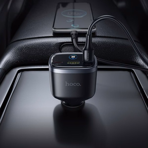 Automobilinis įkroviklis Hoco Z70, USB-A + 2 × USB-C, PD QC3.0, 93 W, juodas