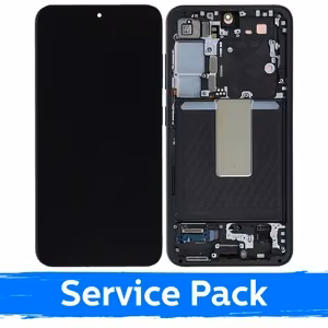 LCD дисплей для Samsung S911 S23 с рамкой / Phantom Black (графит) / (Service Pack)