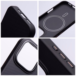Carbon Elite Magnetinis dėklas telefonui suderinamas su MagSafe IPHONE 14 PRO MAX juodas