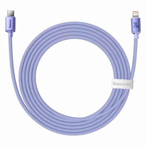 USB laidas Baseus Crystal Shine violetinis Type-C / Lightning 200cm (iki 20W)
