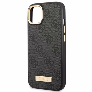 Guess GUHMP14MU4GPRK iPhone 14 Plus 6.7 "juodas / juodas kietas dėklas 4G logotipo plokštelė Magnetinis