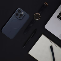 SILICONE MAG COVER dėklas telefonui suderinamas su MagSafe iPhone 15 Pro mėlynas titano