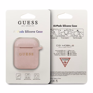 Guess GUACCSILGLLP AirPods dėklas šviesiai rožinis/rožinis silikoninis blizgus