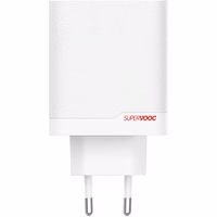 OnePlus SUPERVOOC Įkroviklio prievadai USB-A ir USB-C + USB-C kabelis 120 W Baltas