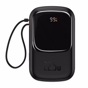 Baseus išorinė baterija 20000mAh Qpow Pro - USB + Type C - PD 22,5W su Type C kabeliu (PPQD060301) juoda