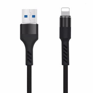 "Maxlife MXUC-01" USB - "Lightning" kabelis 1,0 m 2A juodas nailonas