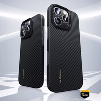 Benks Montage magnetinis Armor Air Kevlar dėklas su PC rėmeliu 600D+1500D (M064) Iphone 16 Plus telefonui juodas