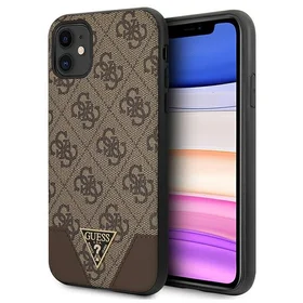 Guess 4G Triangle Collection dėklas telefonui iPhone 11 6.1" / Xr 6.1" - Rudas